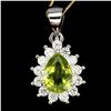 Image 1 : Natural Rain Drop Peridot 20x11 MM Pendant