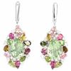Image 1 : Natural Green Amethyst & Fancy Color Tourmaline Earring