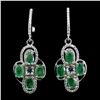 Natural Green Emerald 30.77 Ct Earrings