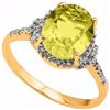 Natural Lemon Topaz & Diamond Ring