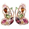Image 1 : NATURAL MULTI COLOR BUTTERFLY TOURMALINE EARRING