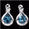Natural London Blue Topaz Earrings