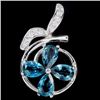 Natural London Blue Topaz Pendant
