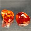 Natural Orange Spessartite Garnet Heart Pair 4.18 Ct