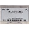 Image 3 : 1962-D LINCOLN CENT PCGS MS64RD