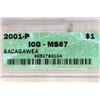 Image 3 : 2001-P SACAGAWEA DOLLAR ICG MS67