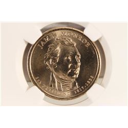 2008-P JAMES MONROE DOLLAR NGC BRILLIANT UNC