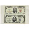 Image 1 : 1953-A $5 SILVER CERTIFICATE & 1963 $5 US NOTE