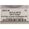 Image 3 : 2015-W AMERICAN SILVER EAGLE PCGS SP70