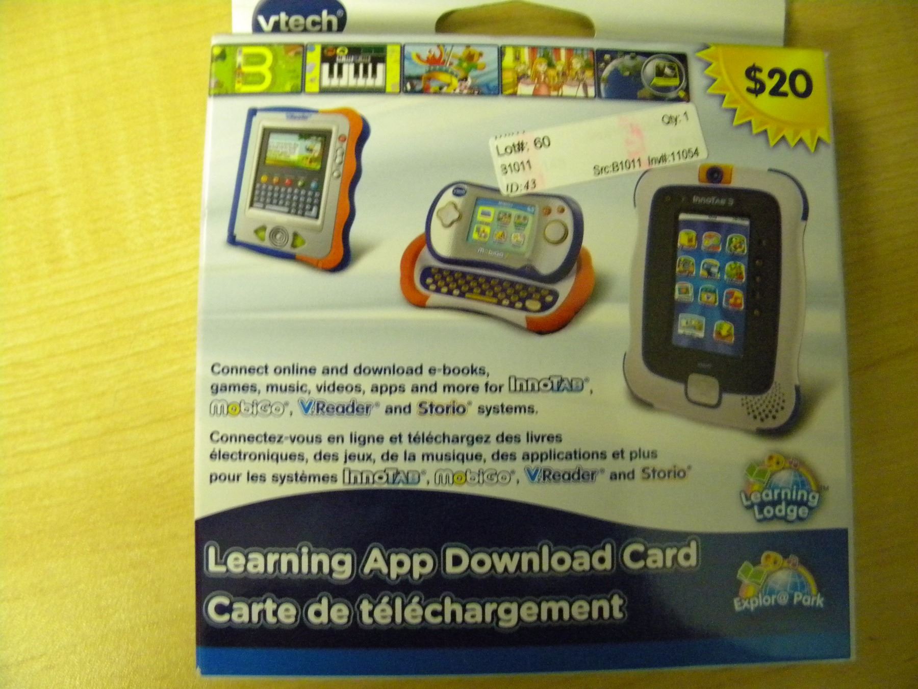 VTECH Learning App Download Card