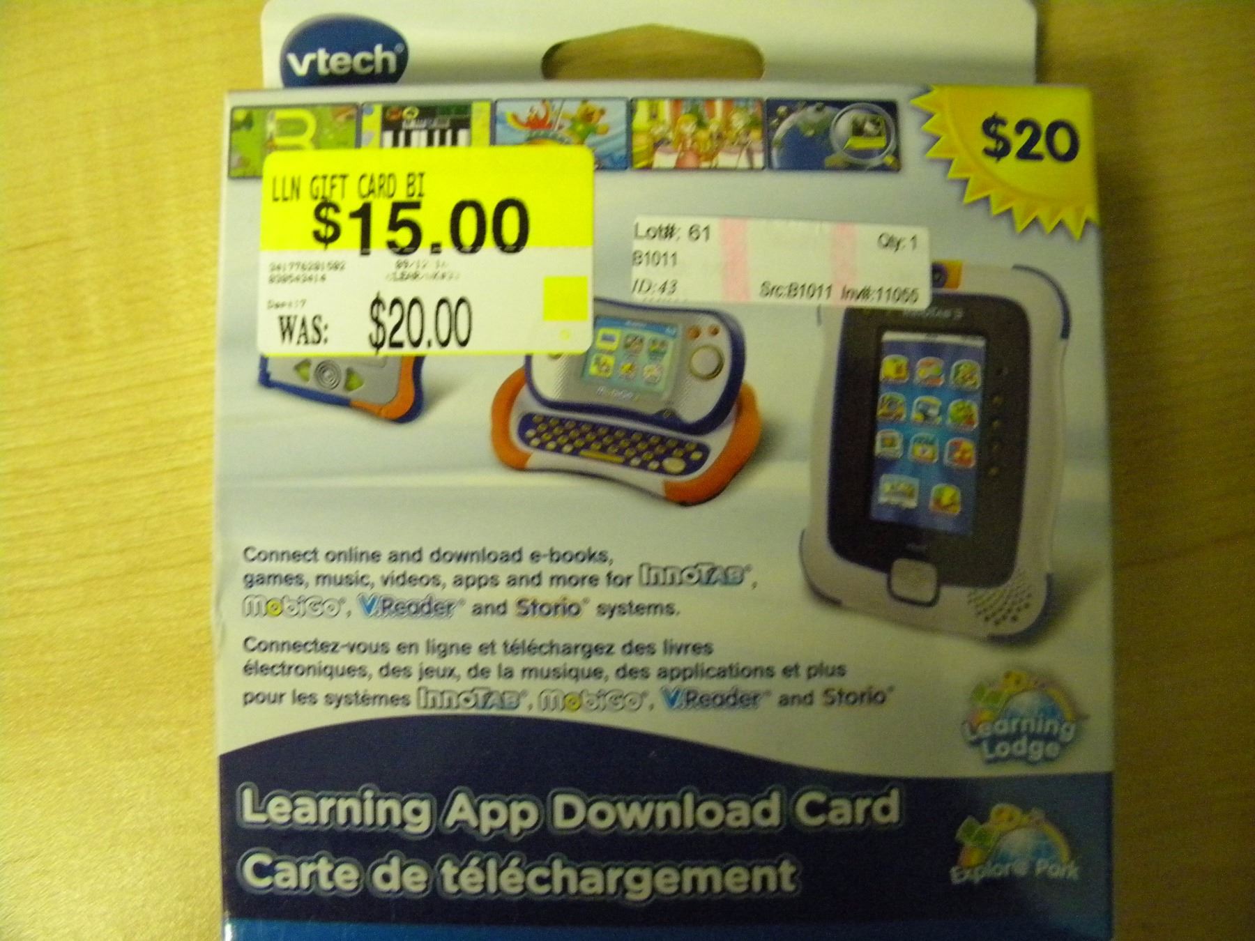 VTECH Learning App Download Card
