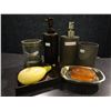 Image 1 : Group of bathroom accessories Soap dispenser, cups, soap dish