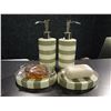 Image 1 : Group of bathroom accessories Soap dispenser, soap dish