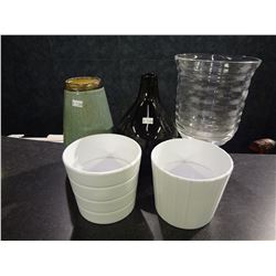 5 Assorted Vases