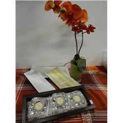 Lot of Decorative Plates Plant and Light Holders