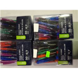 Lot of 4 Boxes of Pens 50 pens in each box