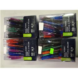 Lot of 4 Boxes of Pens 50 pens in each box