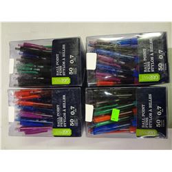 Lot of 4 Boxes of Pens 50 pens in each box