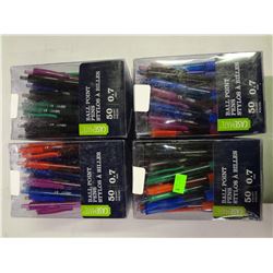 Lot of 4 Boxes of Pens 50 pens in each box