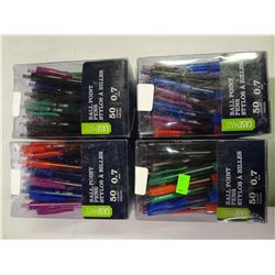 Lot of 4 Boxes of Pens 50 pens in each box