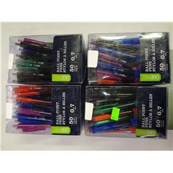 Lot of 4 Boxes of Pens 50 pens in each box