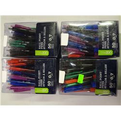 Lot of 4 Boxes of Pens 50 pens in each box