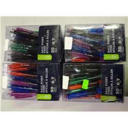 Lot of 4 Boxes of Pens 50 pens in each box