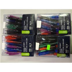 Lot of 4 Boxes of Pens 50 pens in each box