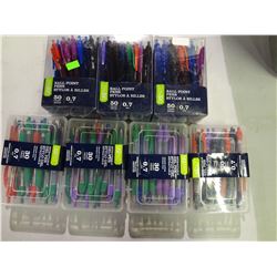 Lot of 7 Assorted Pen Boxes 4 - 30 pens box 3 - 50 pens