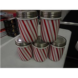 Lot of 5 Christmas Mason Jars