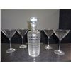 Image 1 : Decanter with 5 martini glasses