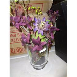 small glass vase with decor