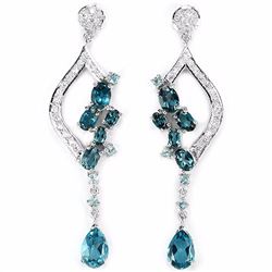 Natural London Blue Topaz Earrings