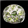 Image 1 : Natural Green Peridot & Chrome Diopside Ring