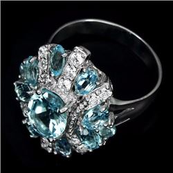 Natural  Sky Blue Topaz 30 Carats  Ring