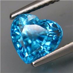 Natural Combodian Blue Zircon Heart 2.85 Cts