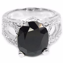 Natural Black Spinel 35 Carats Ring