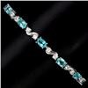 Image 1 : Natural Oval Neon Blue Apatite 60 Carats Bracelet