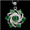 Image 2 : Natural Emerald Earrings & Pendant 48 Carats Set