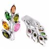 Image 2 : NATURAL MULTI COLOR TOURMALINE LEAF EARRING