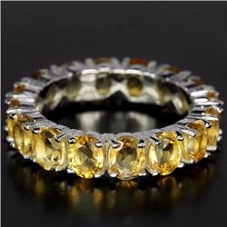 Natural Yellow Citrine Eternity Band Ring