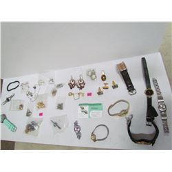 Unidentified Earings, Watches, and Cufflinks