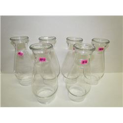 6 Matching Glass Lantern Chimneys