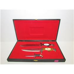 3 Eagle Knives in Cases