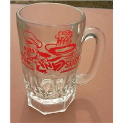 Dog and Suds Glass Mug 6inch tall
