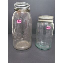 Wallaceburg Gem Clear Jar and Improved Gem Aqua