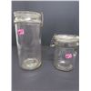 Image 1 : 1 Tall Qt and 1 Short Pt  Victory Clear Jars with snap lids