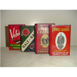 4 different tobacco pocket tins