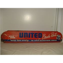 tin United brake parts display rack sign