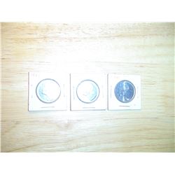 3 1991 Canadian quarters